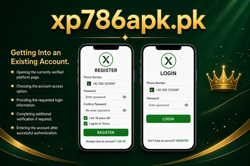 register and login xp786 game account